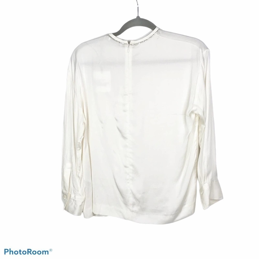 Sandro H18Camille ecru white embellished top - Picture 5 of 14